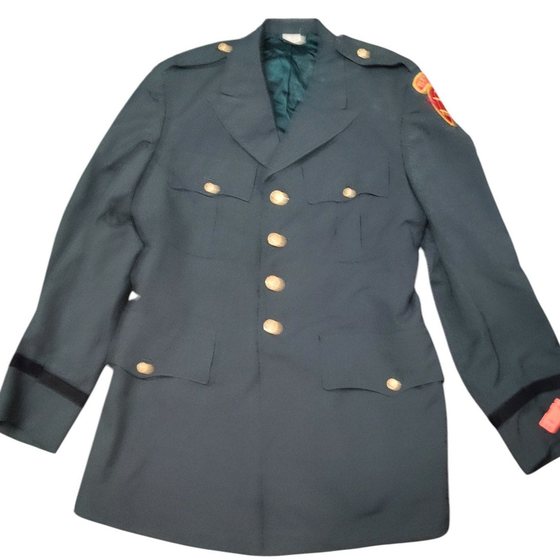 Army AG-344 Class 3 Dress Coat, 39L, Derossi & Son Co. Georgia State Defense Force “Parati Servire”