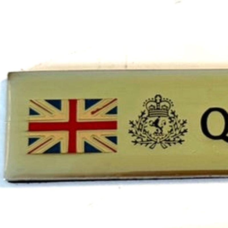 Queen Mary 2 Cunard Line Heavy Metal Gold Tone Fridge Magnet Union Jack 3.5x0.75
