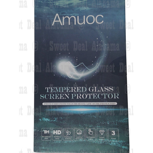 Amuoc 3-Pk Tempered Glass Screen Protectors for iPhone 12 / 12 Pro