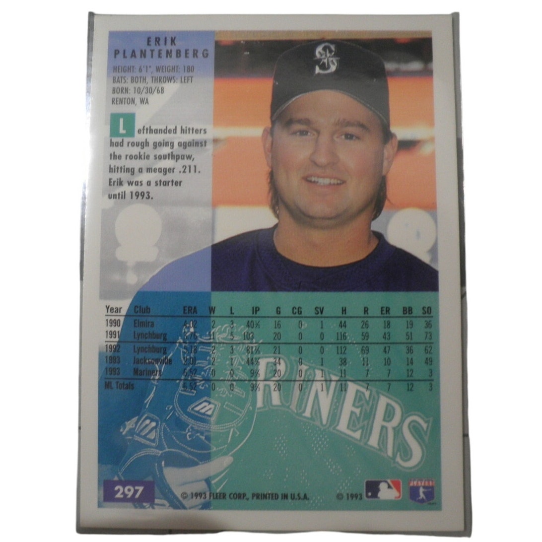 Erik Plantenberg, Seattle Mariners, #297, 1994 Fleer Baseball Collector's Card