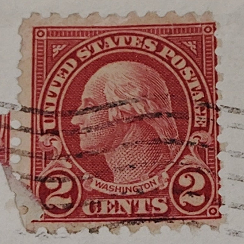 1923 2¢ George Washington Stamp on Cover, Fourth Bureau Issue, May 1927 Canceled