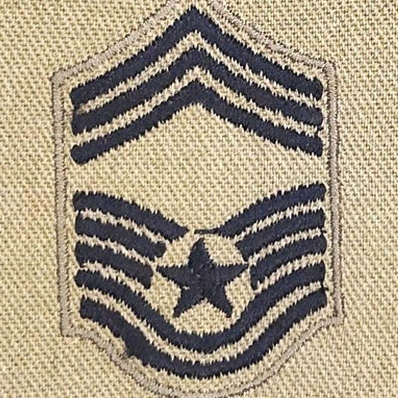 USAF Chief Master Sergeant E‑9 Rank Device Patch ABU Subdued Hook Back 2" × 2"