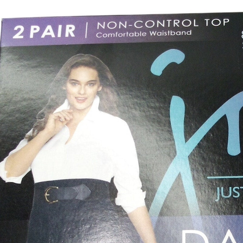 JMS Just My Size Day Sheer Non-Control Top Pantyhose 2-Pair Suntan 3X