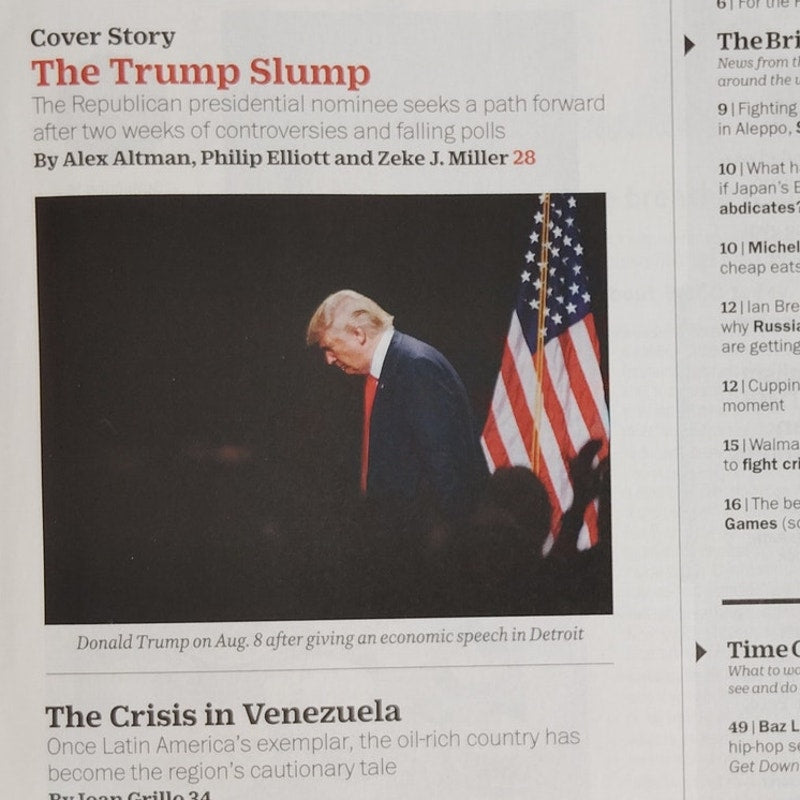 TIME Magazine August 22 2016 Trump Meltdown Back Issue Edel Rodriguez