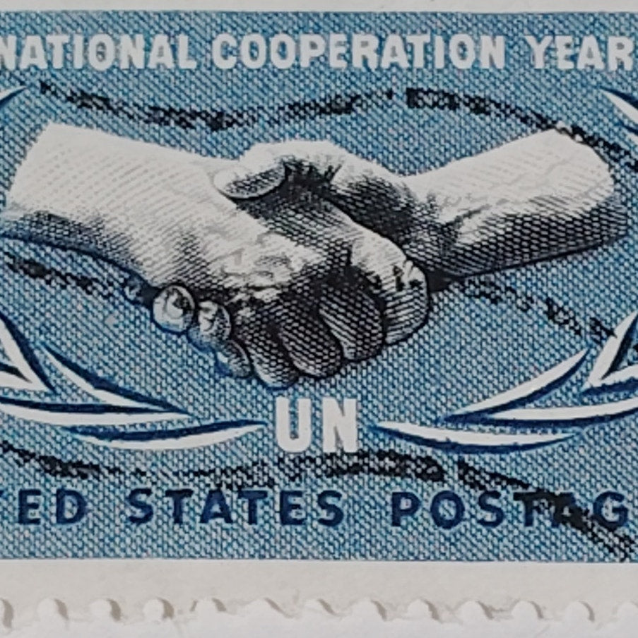 1965 Scott #1268 5¢ International Cooperation Year / UN Laurel Scroll – Canceled
