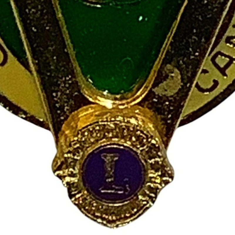 Vintage Lions Club International Victoria Newfoundland Canada, 1"W x 1-1/8"H
