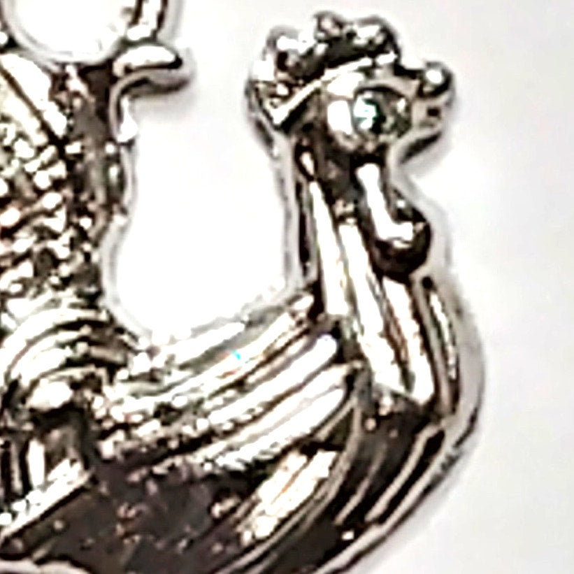 Silver Tone Rooster Charm 5/8" Farm Animal Pendant Jewelry Making Craft Supply