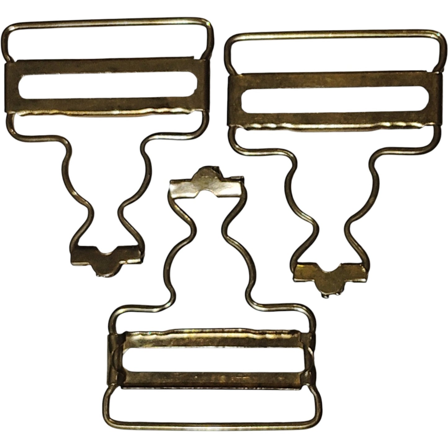 3-PK – Dungaree Buckles w/ Fixed Slide, 1-7/8"W × 2-1/2"H – Fits 1-1/2" Webbing