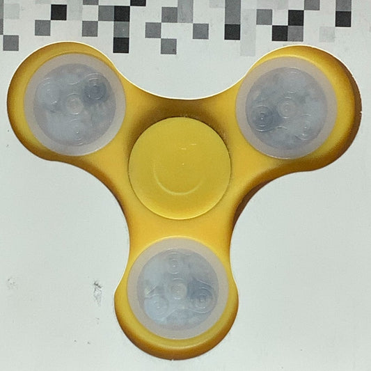 Yellow Hand Tri Fidget Spinner Focus, Sensory, Anti-Anxiety Toy Spinner