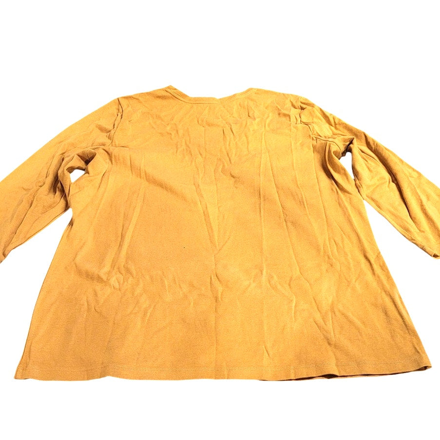 St. John's Bay Women's Tall V Neck 3/4 Sleeve T-Shirt, Gold, XXLT
