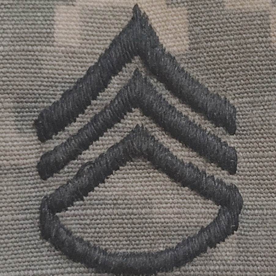 U.S. Army Staff Sergeant (SSG) Patch – Digital ACU – 2" × 2" Hooked Device – E‑6