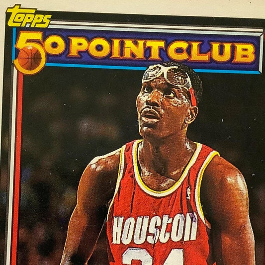 Hakeem Olajuwon, Houston Rockets , 1993 Topps 50 Point Club Card 214, EXC