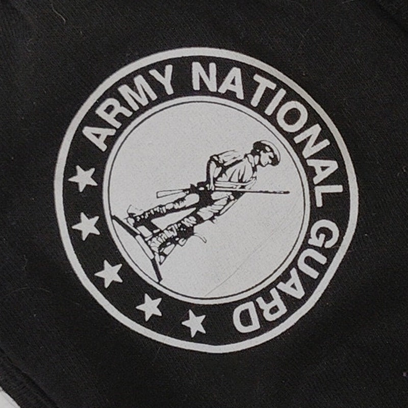 2-PK Army National Guard Face Mask, Black with Coat of Arms Logo