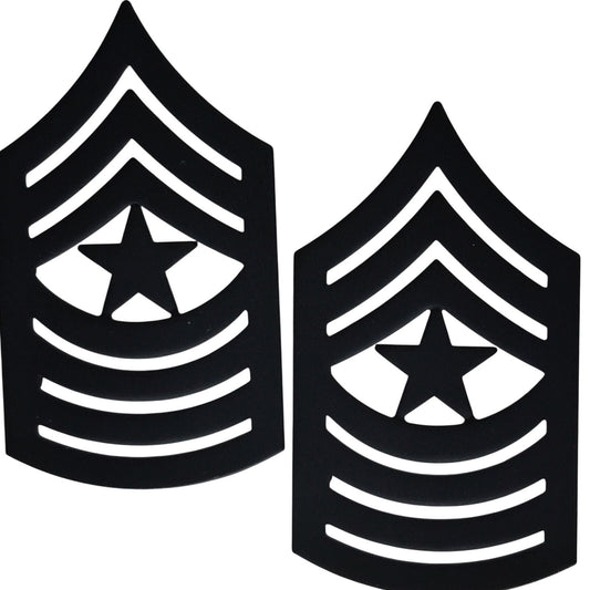 USMC Sergeant Major SgtMaj Rank Novelty Hat Lapel Pin Set Black 1‑1/2" × 7/8"