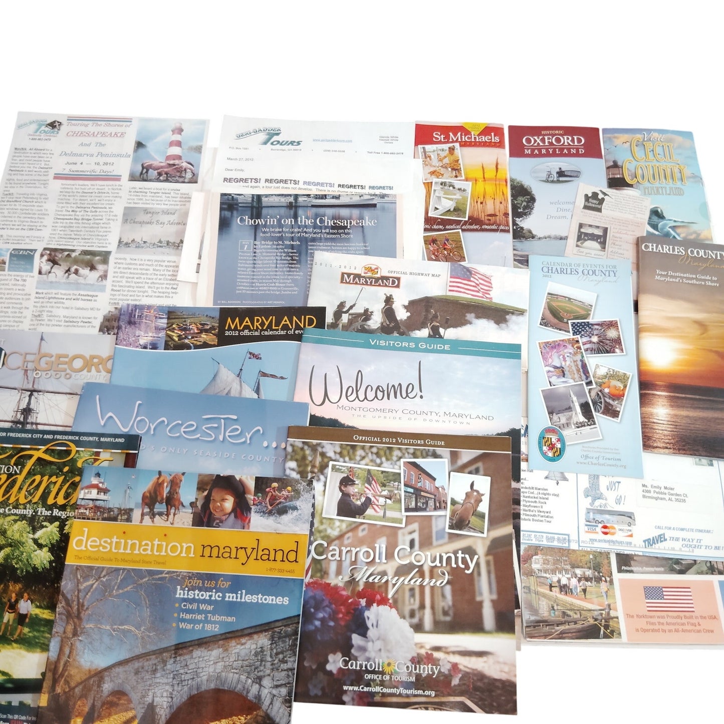 Chesapeake Bay Maryland Travel Guides & Maps Lot - 2012 Ephemera Collection