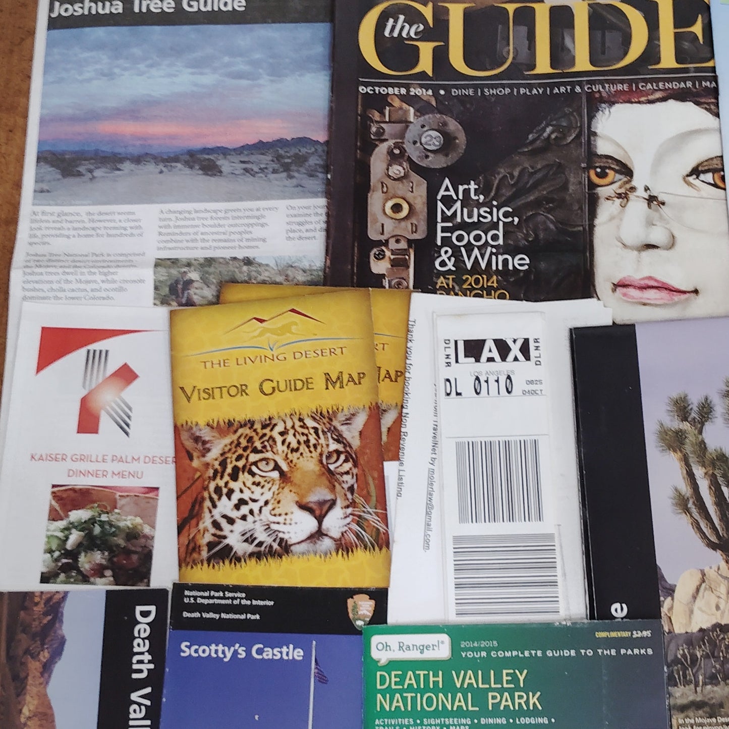 Death Valley & Palm Springs 2014 Travel Ephemera Lot - Vintage Brochures & Maps