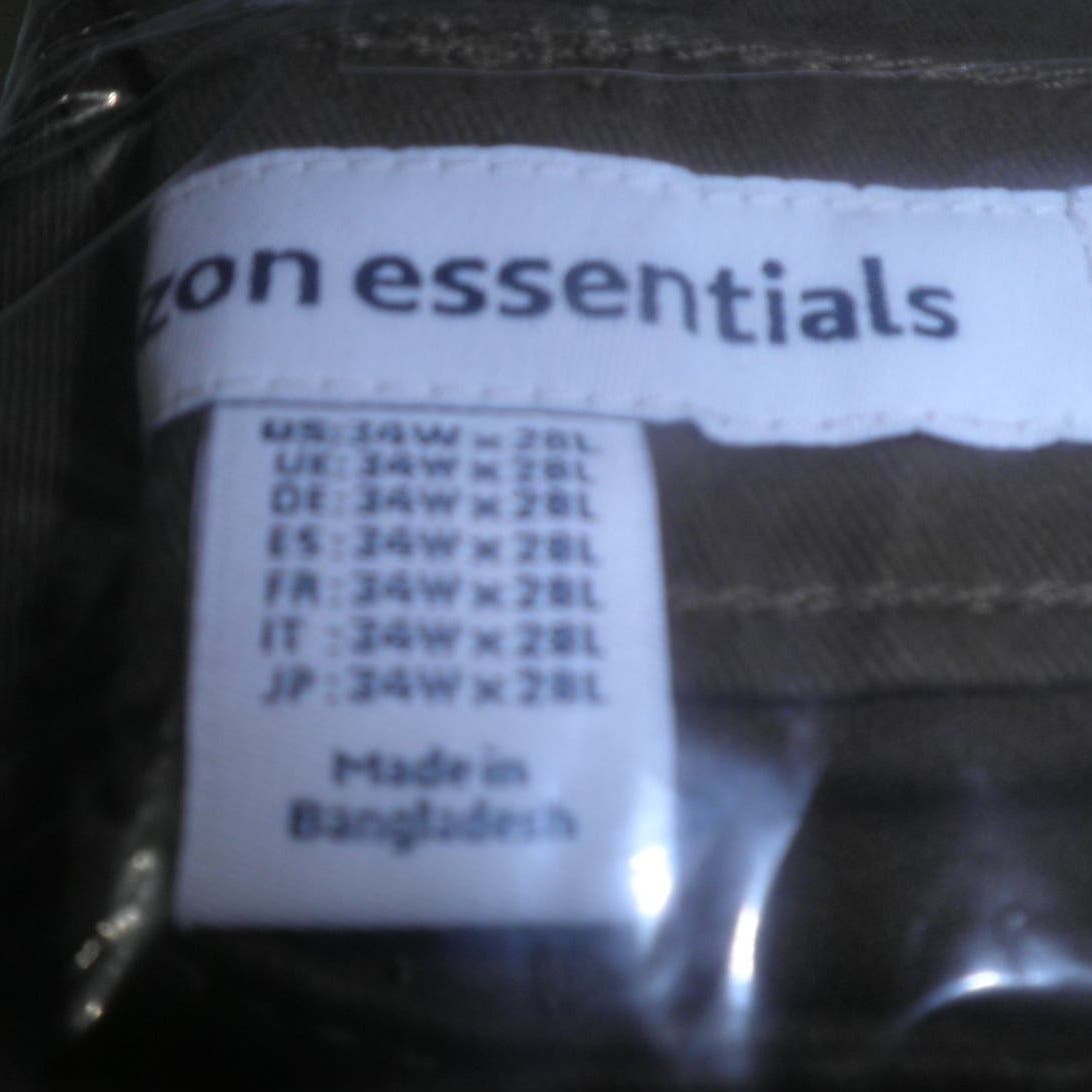Mens Straight-Fit 5-Pocket Stretch Twill Pant, Brown, 34W x 28L, Cotton/Spandex