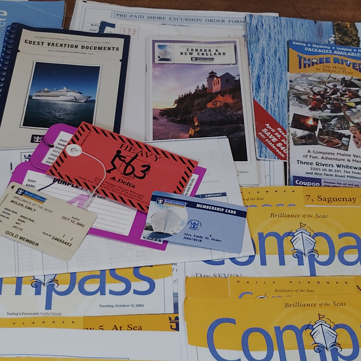 Royal Caribbean 2002 Canada & New England Cruise Ephemera Brilliance of the Seas