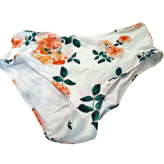 Cupshe White Floral Bikini Bottoms Women’s Large Swimwear