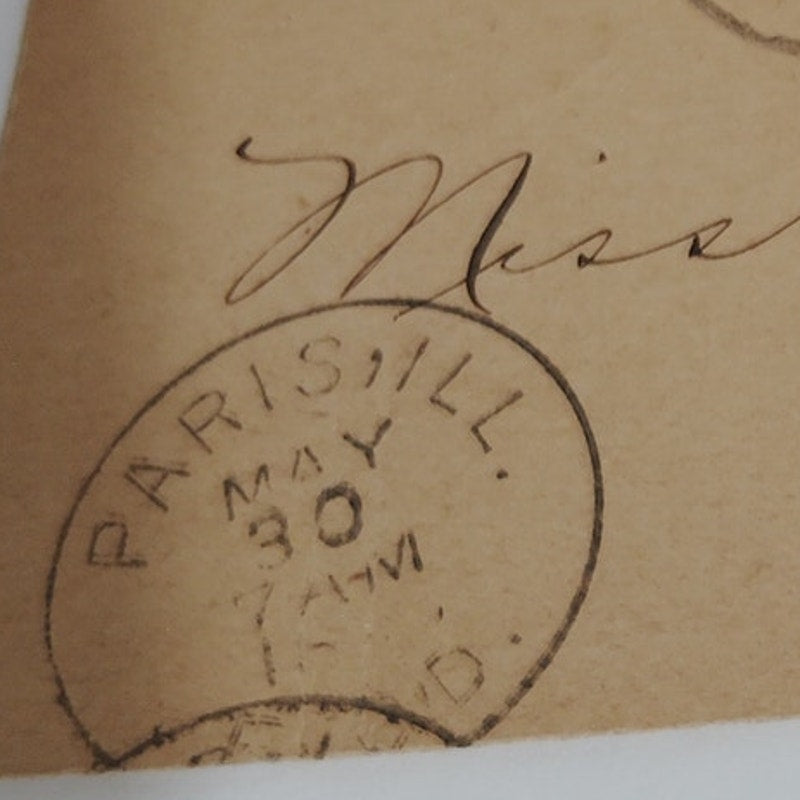 1890 U.S. Postal Card, 1¢ Thomas Jefferson, Used, Greencastle, Ind to Paris, Ill