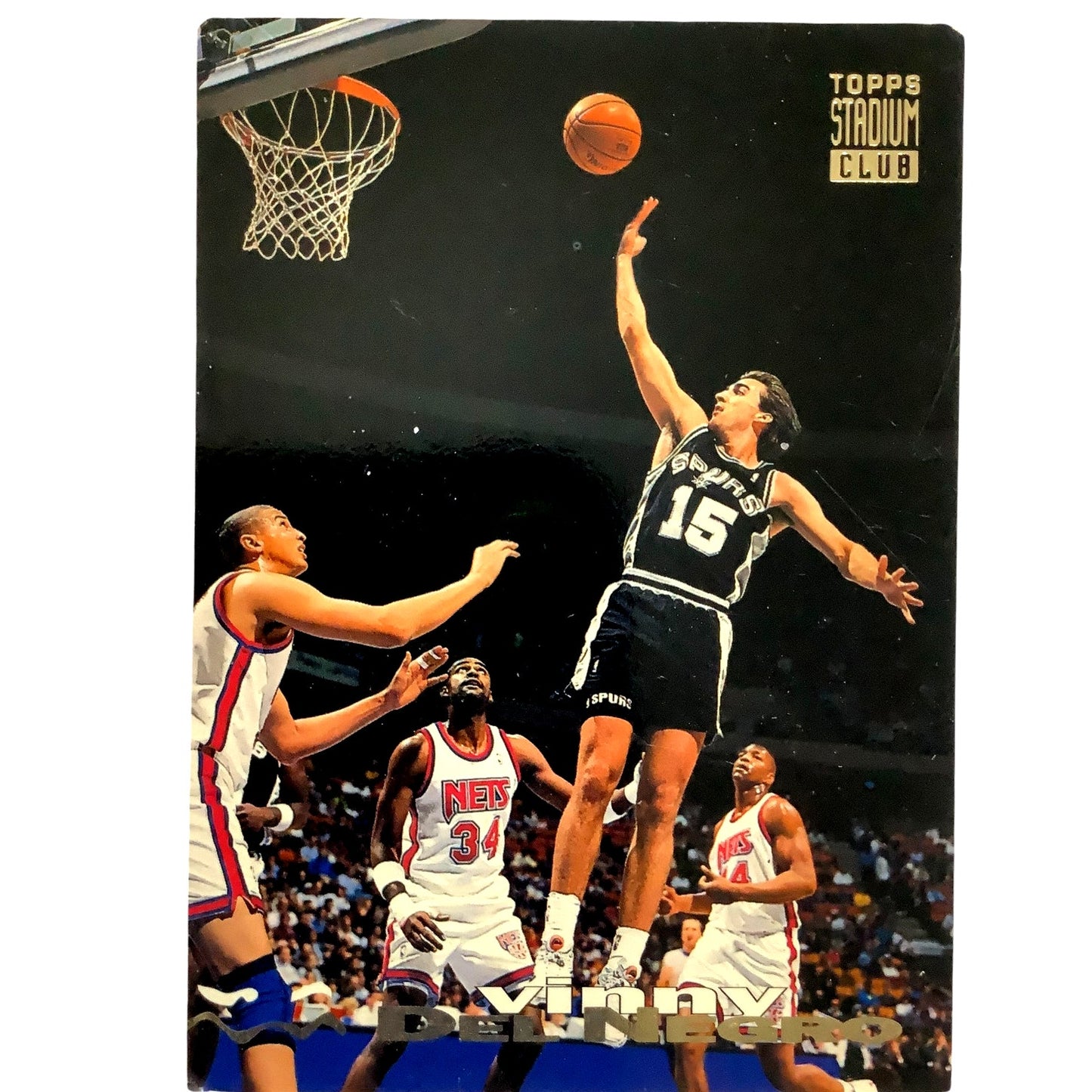 Vinny DelNegro, San Antonio Spurs, 1993 Topps Stadium Club Card 59, EXC