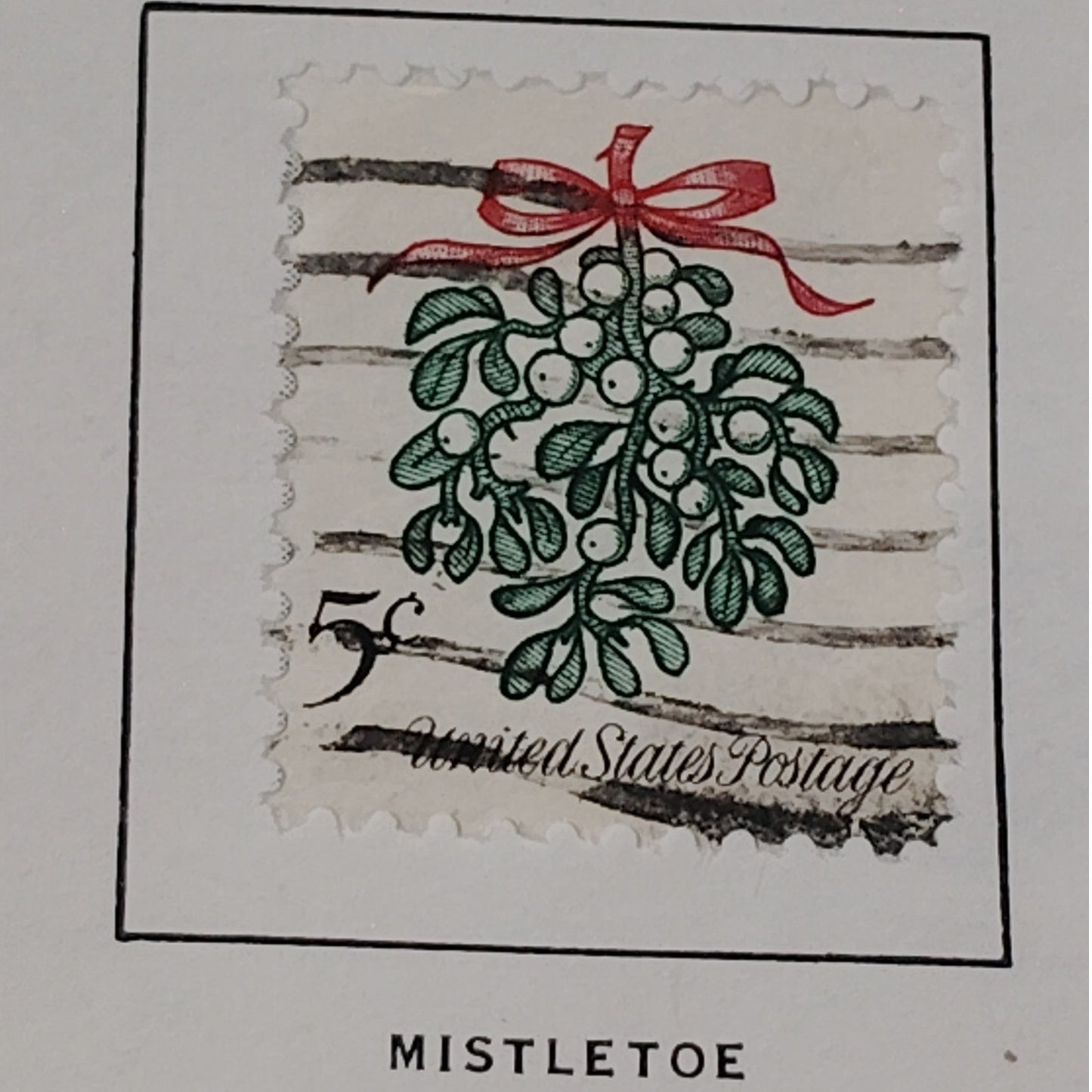 1964 Scott #1252 – 5¢ Mistletoe Botanical / Christmas Issue – Canceled