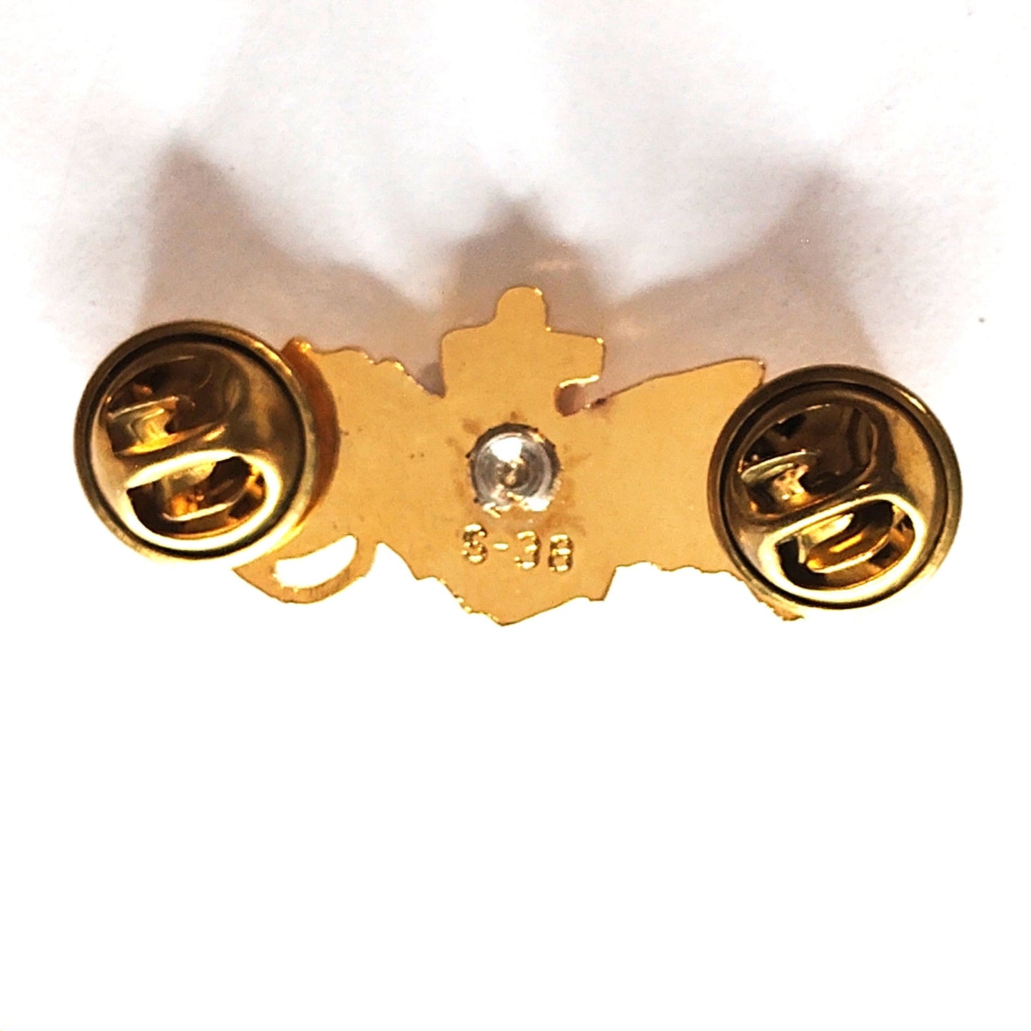 U.S. Navy Seabee Combat Warfare Novelty Hat Lapel Pin Gold Tone 1‑1/2" × 5/8"