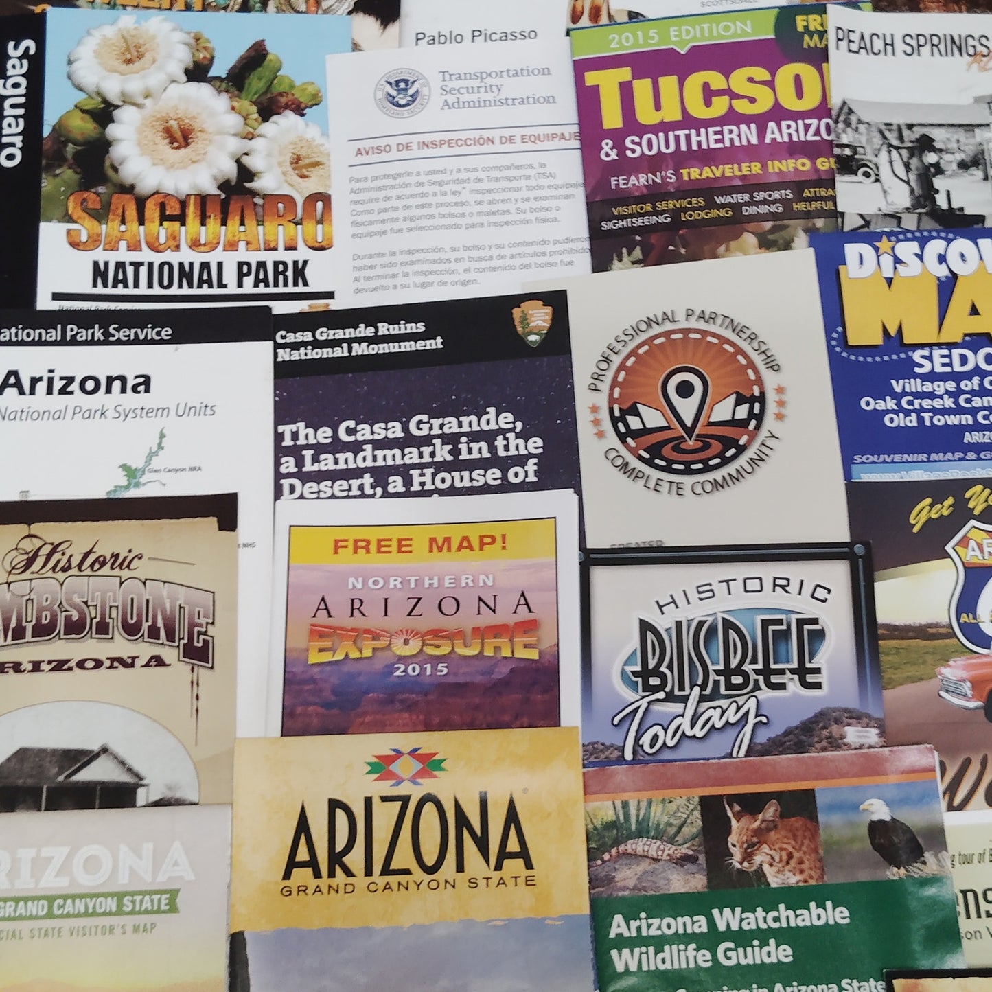 2015 Arizona Travel Ephemera Collection - Maps, Brochures & Souvenirs