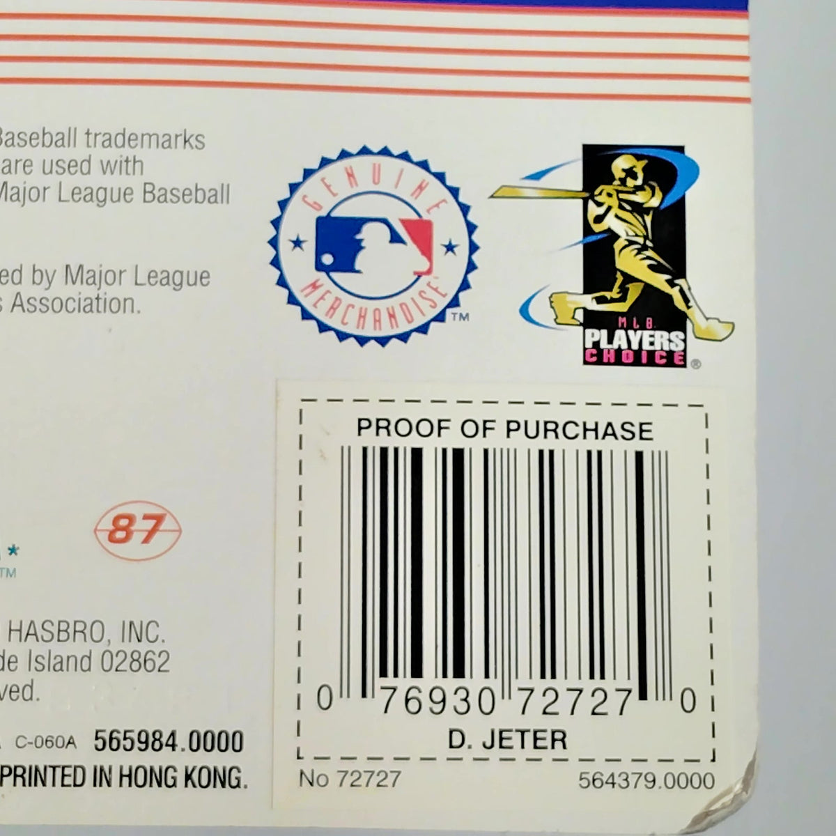Hasbro Starting Lineup 2000 MLB Derek Jeter Yankees Figure Collector Card
