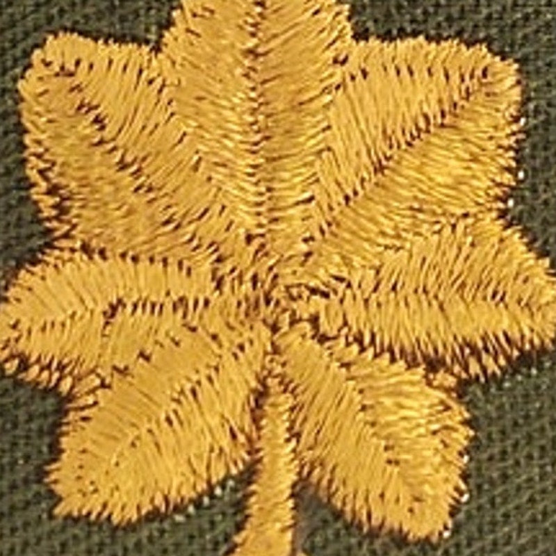 US Army Major O‑4 Subdued Gold Oak Leaf Patch ODG Twill Vintage Used