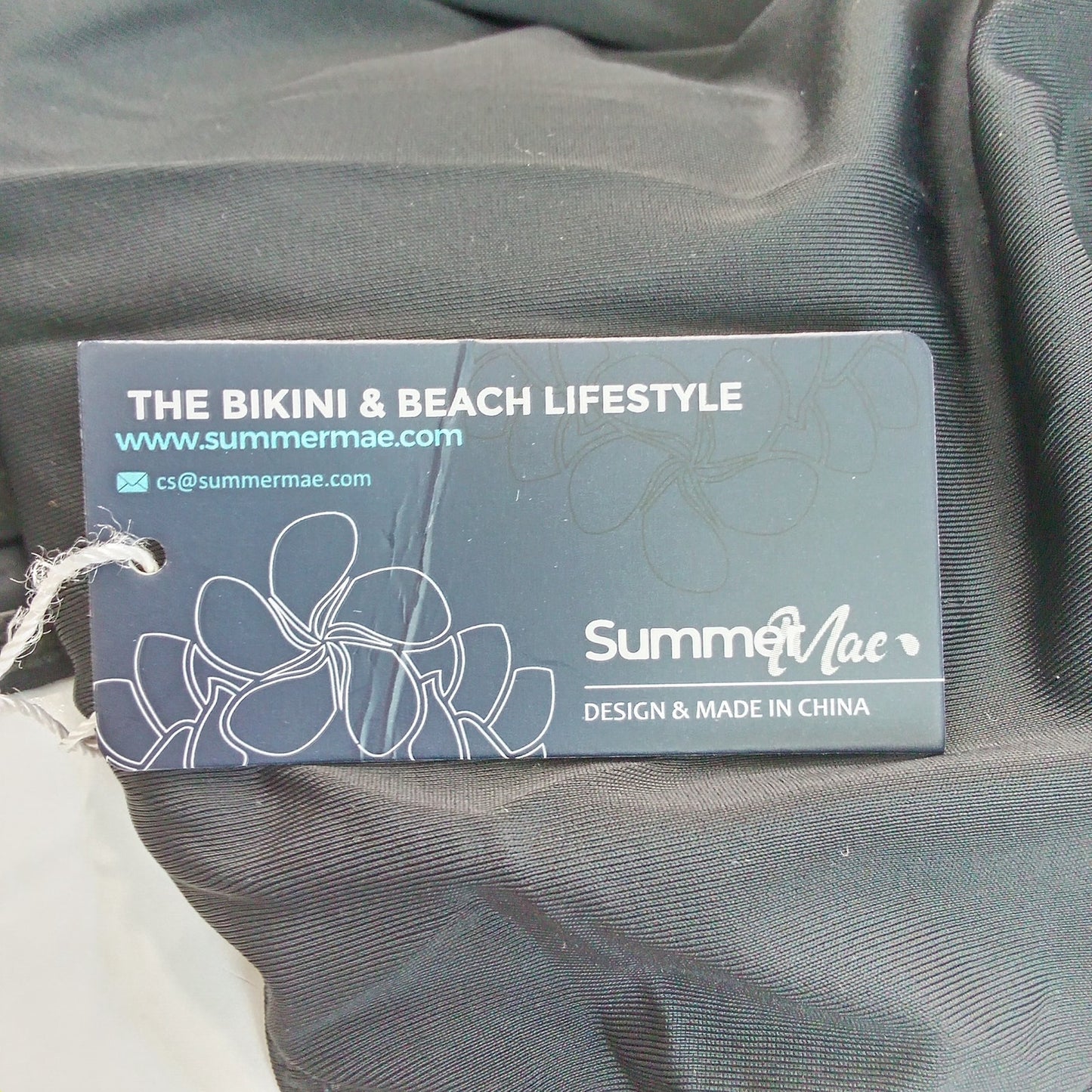 SummerMae Black Tankini Swim Top Women’s Large Crossback Ruched Front