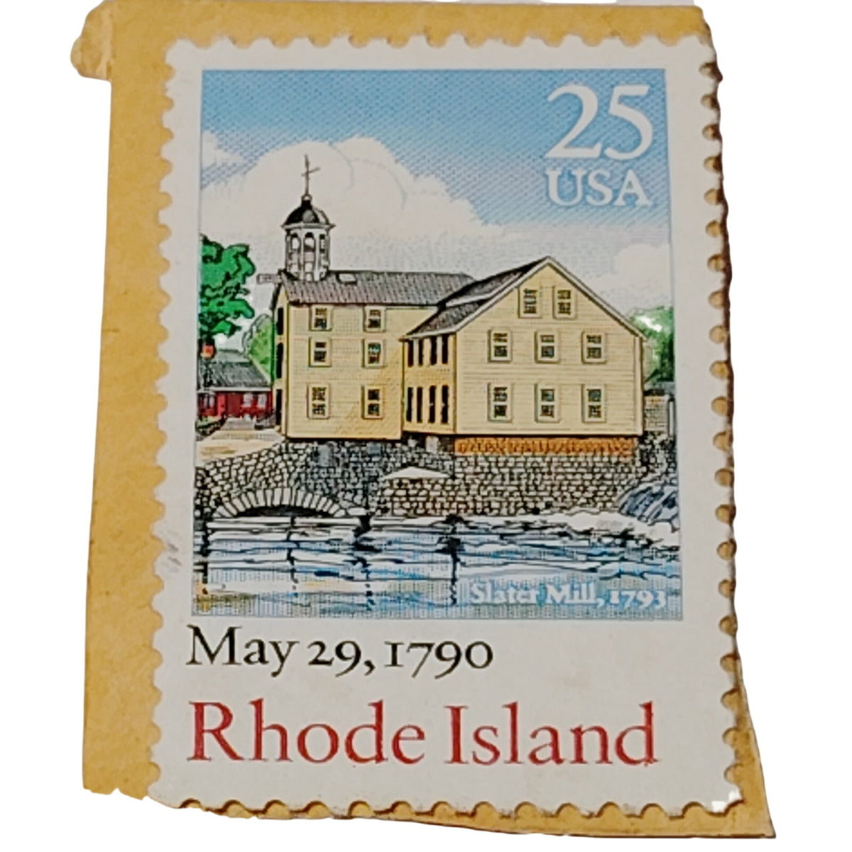 1990 Rhode Island Slater Mill 25 Cent US Postage Stamp - Scott #2348