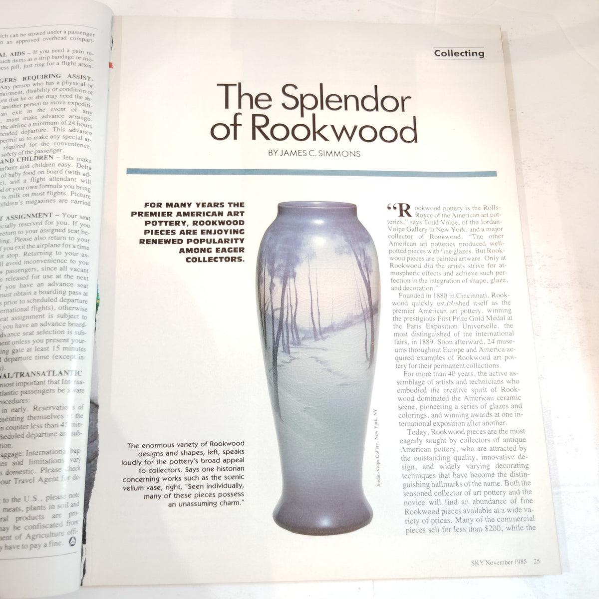 Delta Sky In-Flight Magazine November 1985: Halley's Comet, Hoover Dam, Ty Cobb