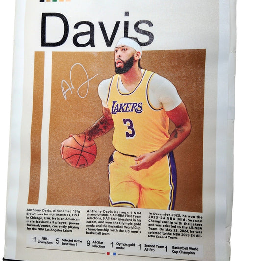 Anthony Davis Los Angeles Lakers Canvas Art, Basketball Print, 12x16" Unframed
