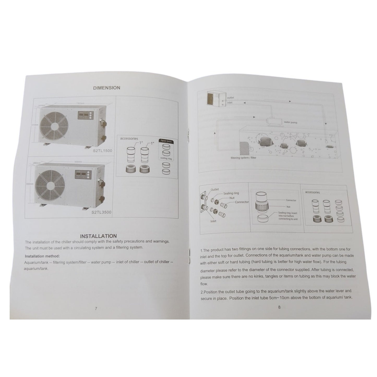 VEVOR Aquarium Chiller – 1.5 HP – 500 Gal – Titanium Evaporator – Gray