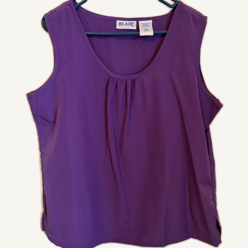 Blair Women's 3-Piece Purple Tank Top & Floral Cardigan Set L Necklace