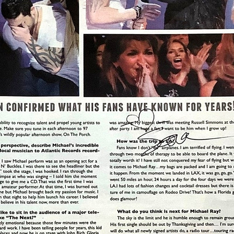 Today & Tonight Autographed Magazine by Michael Ray and Sara Michaels, Nov 2012