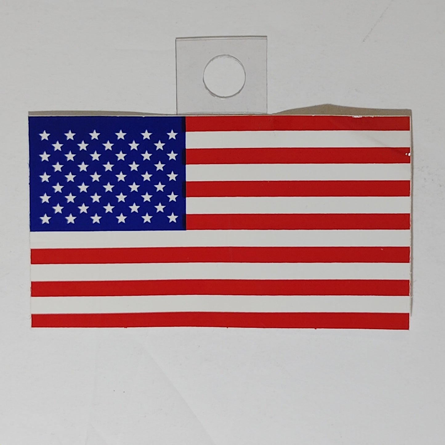 U.S. Flag Decal 4" x 2.25" 50-Star Design, Premium Vinyl, Outside Window Mount