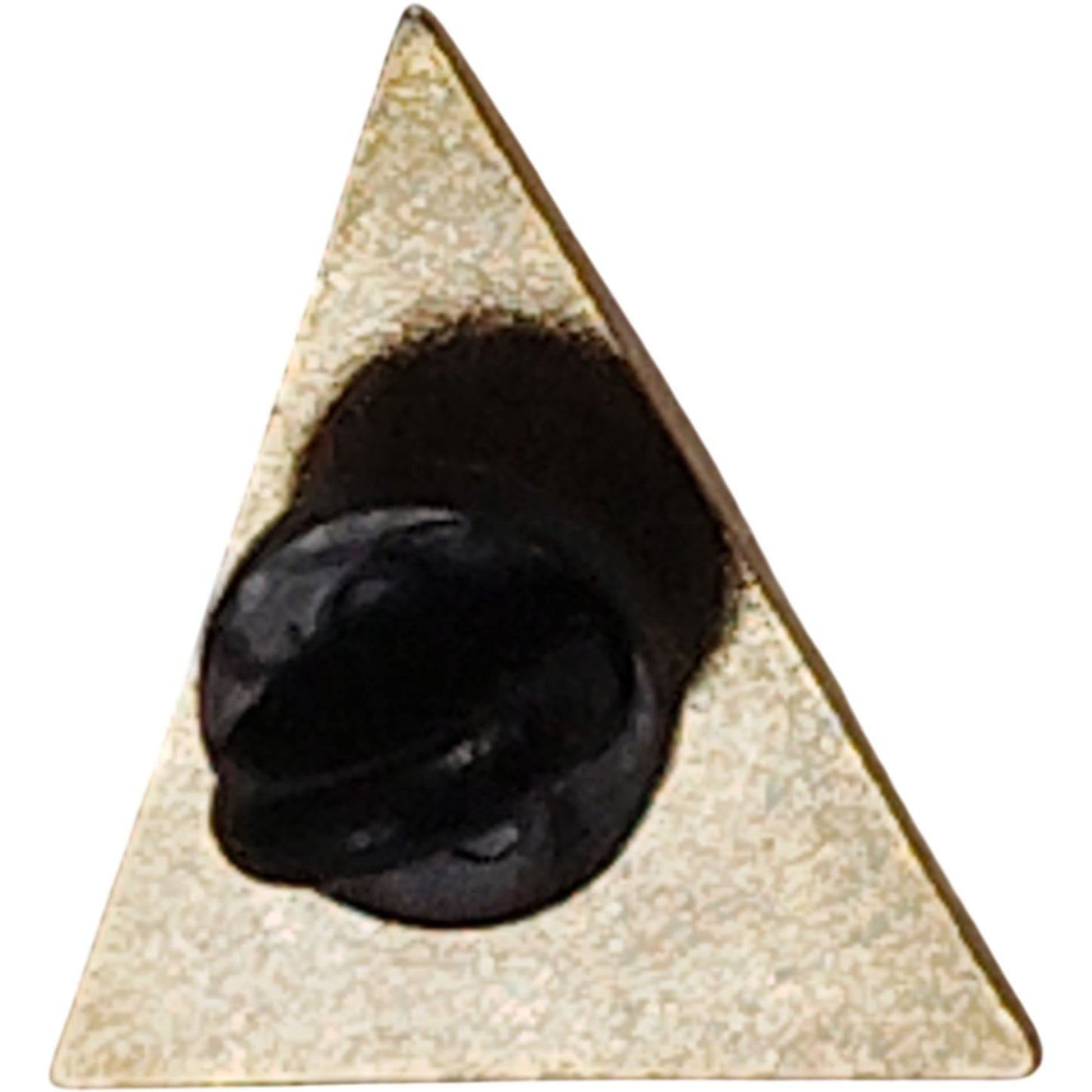 F-14 Tomcat Hat Lapel Brooch Pin - Triangular Blue Gold - Rubber Back 7/8" x 1"