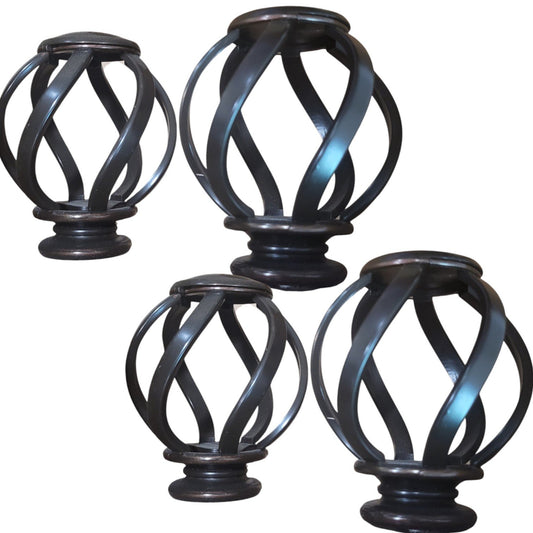 Oil-Rubbed Bronze Swirl Cage Finials (2 Sets of 2) Fits 1" Home Decorators Rods