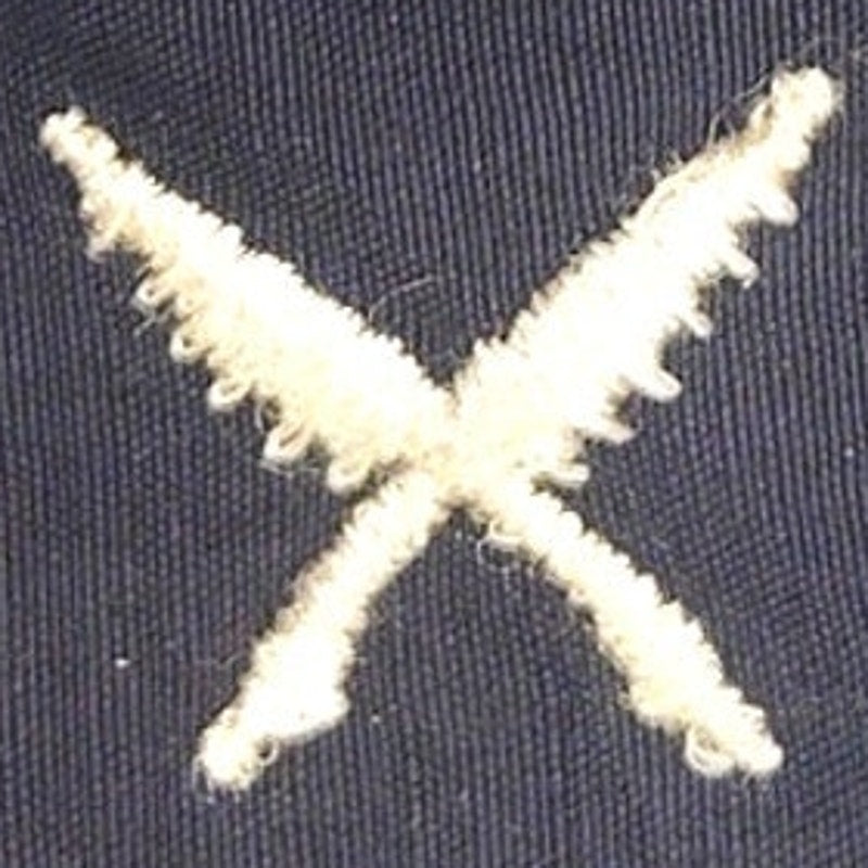 US Navy WWII Yeoman Sleeve Patch – Crossed Quills – Dress Blue Sew-On