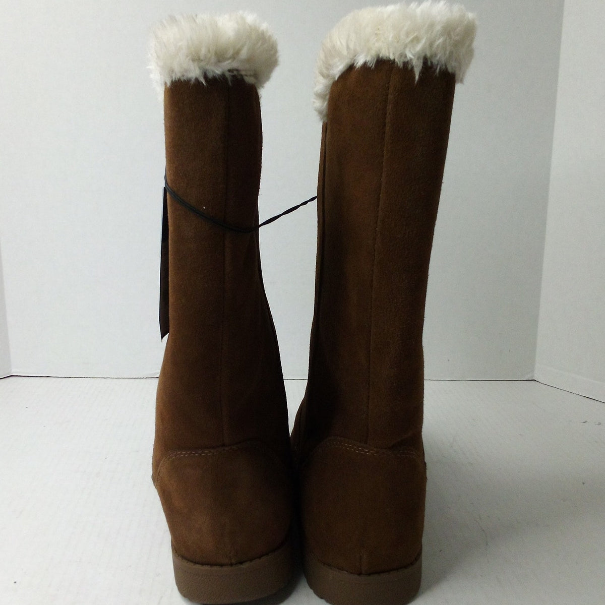 Universal Thread Charleigh Tall Faux Suede Faux Fur Zip Winter Boots Sz 12