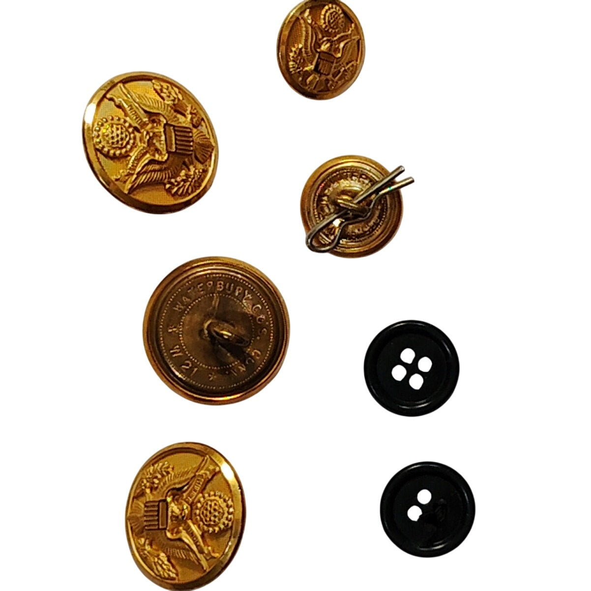 Vintage U.S. Army Coat Button Set – Incomplete – 8 Total – Great Seal Design – Authentic Military
