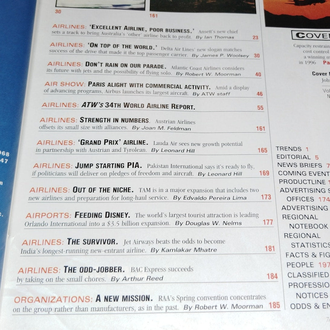 Air Transport World: The World Airline Report - July 1997 Aviation Magazine