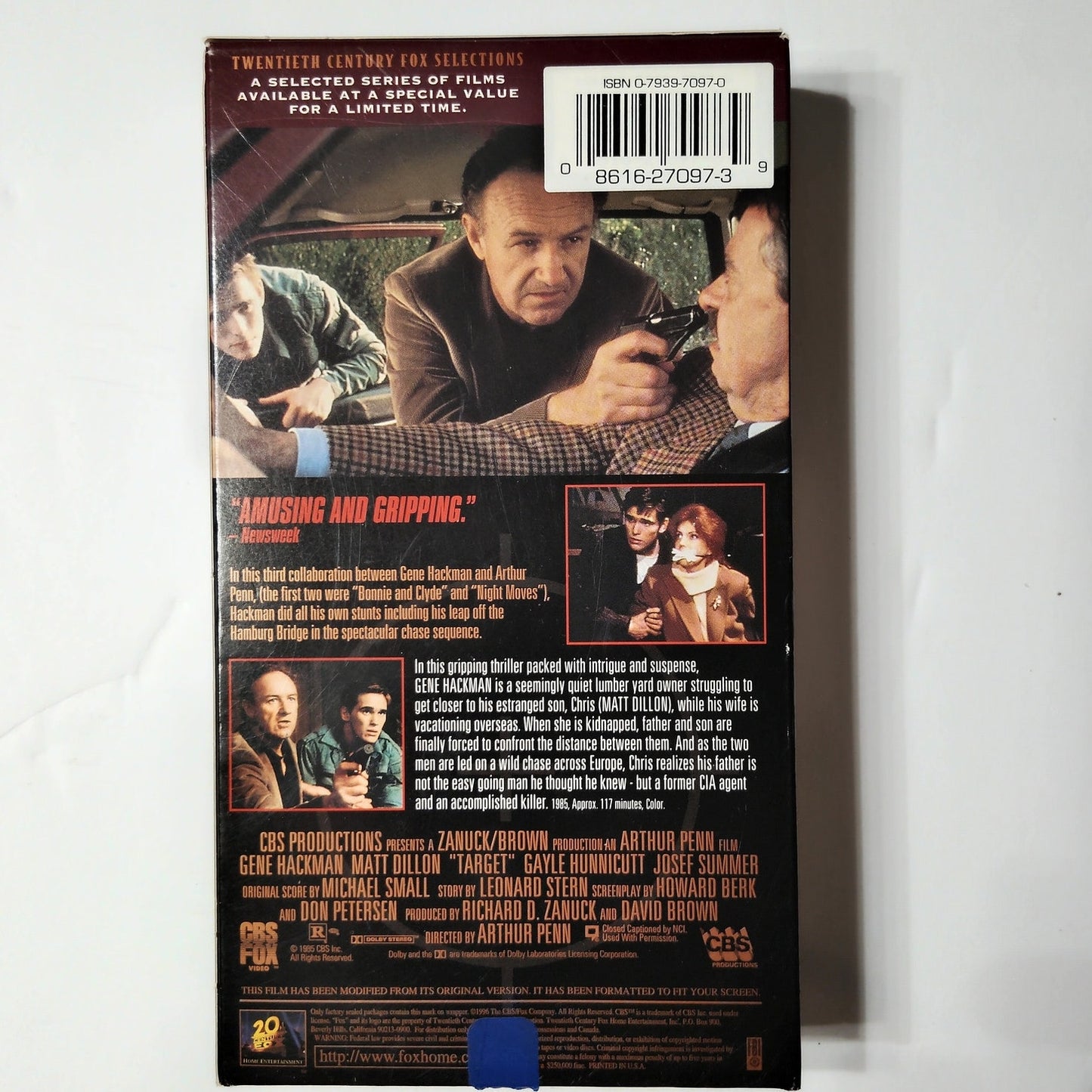 Target VHS 1996 Gene Hackman Matt Dillon Arthur Penn Spy Thriller Vintage