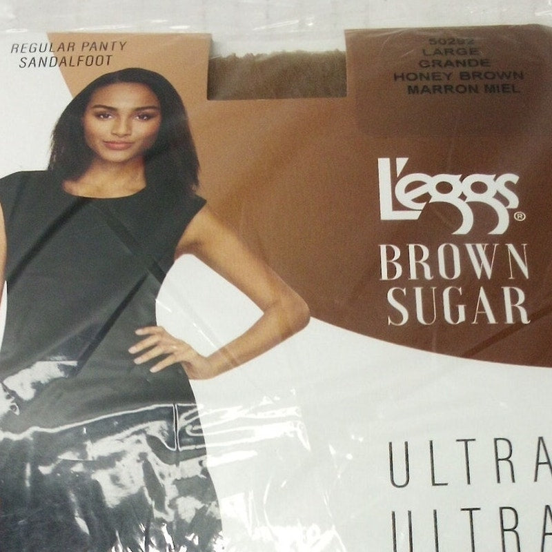 L'eggs Brown Sugar Ultra Ultra Sheer Pantyhose Honey Brown Large Sandalfoot