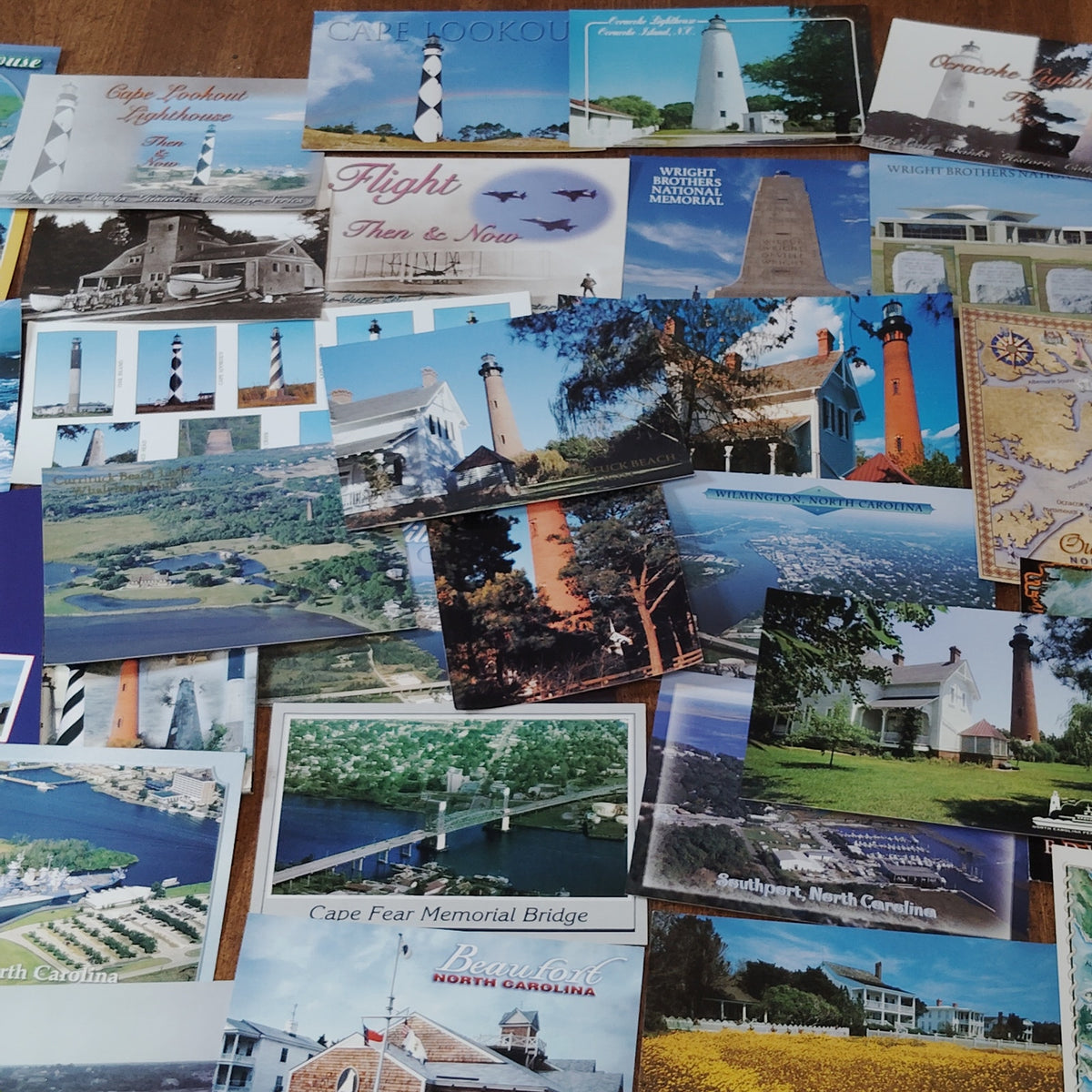50 NC Lighthouse & Coastal Postcard Collection - Vintage & Modern Scenic Views