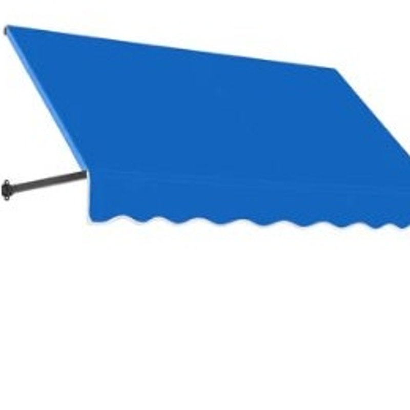 Awntech Dallas Retro Fixed Awning 5.38 ft x 44" x 48" Bright Blue Acrylic Fabric