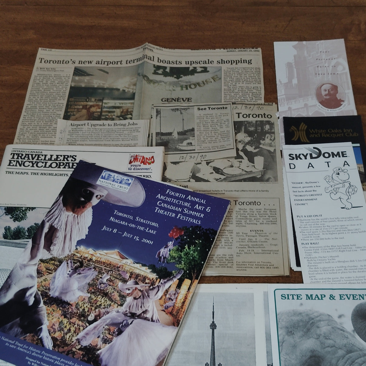 Canada 1990s Toronto Ontario Travel Ephemera Collection - Brochures, News & Maps
