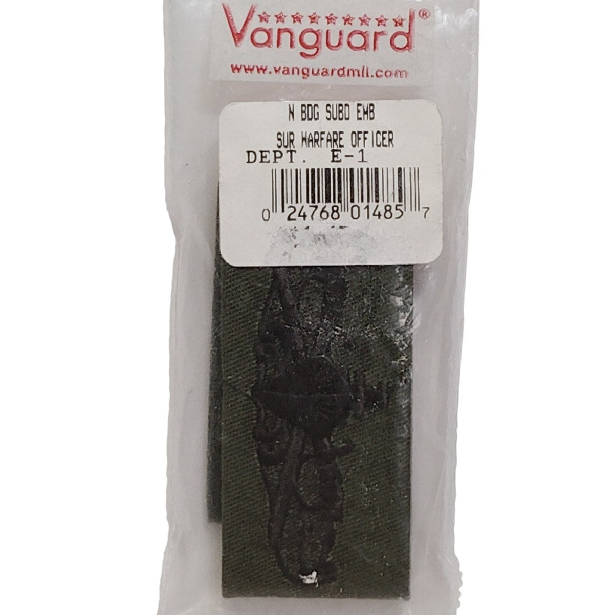 Vintage US Navy Surface Warfare Embroidered Branch Tape, E-1, ODG BDU Uniform Patch 8" x 1-1/4"